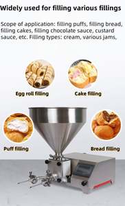 Mini machine semi-automatique d'injection de crème pour beignets, pour le remplissage de pain, gâteaux, confitures, pour usage en boulangerie, pour ingrédients à base de noix et de lait - Product Image 3