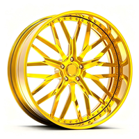 Rines de Aleación Forjados de Lujo en Dorado, de 2 Piezas, con Diseño Cóncavo Profundo, de 18-24 Pulgadas, Personalizados con 4-6 Orificios para Autos Jeep Tuning