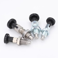 Piston indexeur à bouton en acier inoxydable, filetage fin/gros, goupille de positionnement rétractable à ressort