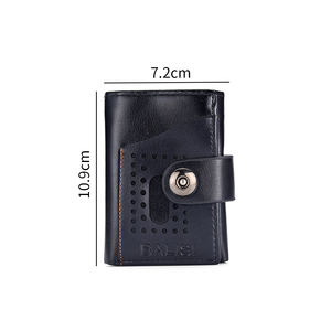 <span class=keywords><strong>กระเป๋า</strong></span><span class=keywords><strong>สตางค์</strong></span>2023สั้นย้อนยุคกันขโมย<span class=keywords><strong>กระเป๋า</strong></span><span class=keywords><strong>สตางค์</strong></span>แบบมีรูพรุนดีไซน์หรูหราพร้อมกระดุม - Product Image 1