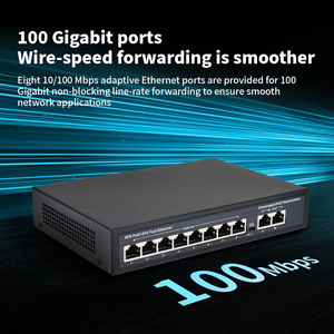 สวิตช์อีเธอร์เน็ตแบบ PoE 1000 พอร์ต สำหรับบ้าน/สำนักงาน ยี่ห้อ Factory OEM ODM AI Smart พร้อมสวิตช์ PoE 8 พอร์ต และสวิตช์ Gigabit 2 พอร์ต 100M Uplink - Product Image 4