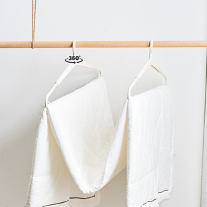 Adjustable Towel Hanger With Strong Load Bearing For Bath Towels Blankets And Bed Sheets Home Use Beige White - Product Image 3