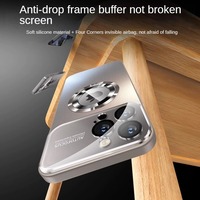 Alliage de titane de luxe pour iPhone 15 Pro Max étui mat AG verre magnétique 14 13 12 16 grande fenêtre lentille caméra Protection couverture