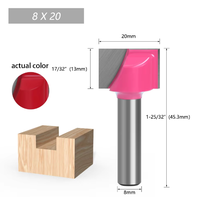 Jeu de fraises à rainurer pour le bois, profil 3D, à queue de 6/8 mm, pour le nettoyage du fond et le rainurage, avec pointe en carbure pour le travail du bois