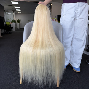 วิกผมตรงสีบลอนด์ 613 แบบ 5x5 HD Lace Closure ความหนาแน่น 180 ขนาด 30-34 นิ้ว ผมแท้เวียดนาม 100% เรียบลื่น ไม่พันกัน - Product Image 3