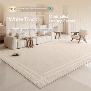 Alfombra Tejida de Distribución para Sala de Estar, Estilo Crema 2025, Lavable, Impermeable para Dormitorio, Alfombra de Lujo Ligero para Sofá de Alta Gama - Product Image 1