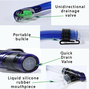 JUNHAIINS Vente en gros <span class=keywords><strong>Tuba</strong></span> <span class=keywords><strong>avec</strong></span> valve supérieure pour respiration sèche pour la plongée sous-marine pour la vente en gros de l'apnée professionnelle - Product Image 5