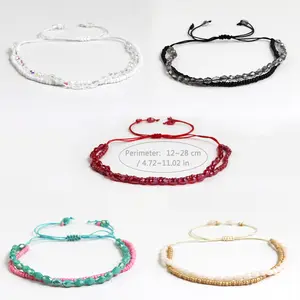 Bohème elegantes zartes niedliches handgefertigtes geflochtenes doppelschicht-Seed-Perlen-Kristall-Perlen-Armband für Damen Hand girly Friendship Rope