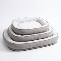 Grand lit pour animaux de compagnie quatre saisons avec fond antidérapant chaud et confortable, 100% coton respirant, lit pour chien luxueux et doux