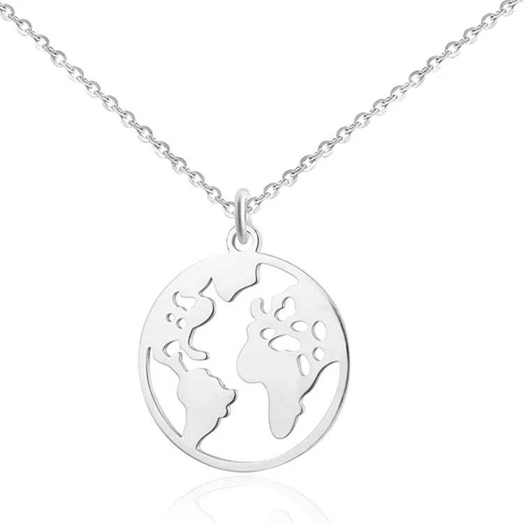 custom african/ jamaica/ yemen/ country/ world map necklace stainless steel