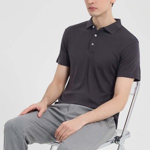 Camisetas Polo para Hombre Yiyi de 220g, Tejido Mezclado de Lana y Lyocell, Cuello Windsor sin Costuras con Prensado en Caliente, Absorbente de Humedad, Manga Corta - Product Image 3