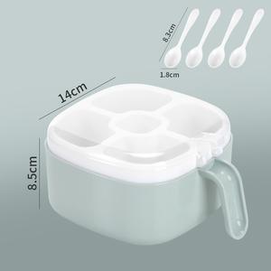 Productos al por Mayor, Recipiente de Plástico Ecológico con Tapa y Cuchara, 5 Compartimentos, Caja para Especias, Utensilios de Cocina, Estante para Especias - Product Image 3