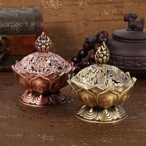 Incense Burner Holy Tibetan Lotus Incense Burner Alloy Bronze Incense <strong>Holder</strong> Metal Craft Handmade Censer for Office Home Decor - Product Image 3