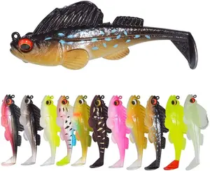 Koyu uyuyan yüzmek yemler yumuşak cazibesi ön teçhizatlı yumuşak yüzmek yemler Ultra keskin Hooks balıkçılık yumuşak plastik lures balıkçılık