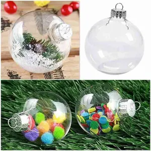 Customized Ornaments Set Large Xmas Decorations Tree Transparent Clear Glass Christmas Ball For Holiday Wedding Party