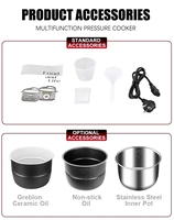 Cuisinière à riz multifonctionnelle 12-en-1 avec écran LED intelligent en acier inoxydable