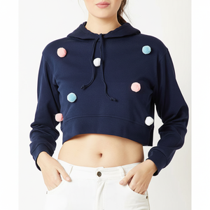 Customized Design Unique Color Women Crop <b>Top</b> Hoodie Street Wear Quick Dry Women Crop <b>Top</b> Hoodie - Product Image 1