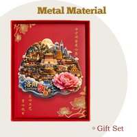 Souvenir culturel emblématique de la ville touristique de Luoyang, aimant de réfrigérateur magnétique en métal 3D en relief, décoration d'intérieur