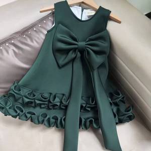 Летнее детское платье для девочек 2025 года с рюшами и бантом, без рукавов, для вечеринок, разные цвета - Product Image 3