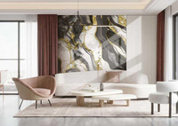 Panneau PVC léger facile à installer pour projets domestiques, panneau décoratif mural intérieur léger anti-UV, marbre noir multicolore