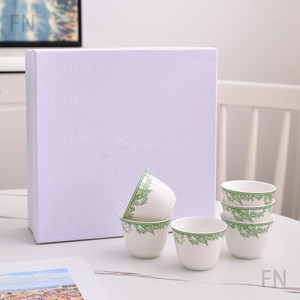 Tasse à thé et à café en céramique haut de gamme, très vendue, en porcelaine fine avec un coffret cadeau élégant pour boissons concentrées - Product Image 4