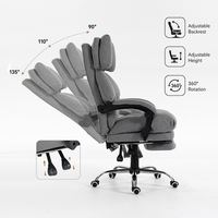 Chaise de bureau ergonomique réglable en hauteur, confortable, en tissu, pour le bureau à domicile