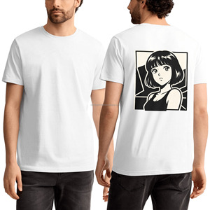 T-shirt noir vintage coupe courte style bob, imprimé dos, esthétique Y2K, <span class=keywords><strong>Manga</strong></span> Otaku, coupe ample, mode streetwear pour homme, en stock aux États-Unis - Product Image 3