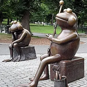 Outdoor Decoration Metal Casting Garden Art Bronze Frog Sculpture