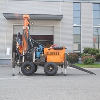Foreuse de puits d'eau sur roues, hydraulique, diesel, portable, 200 m, haute puissance, fabricant de machines de forage de puits d'eau