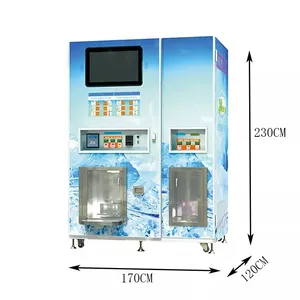 Hot seal vending square cube ice and water machine 900 kg ice vending machines in malaysia