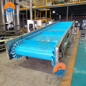 Convoyeur de déchets bovins rouge et blanc avec bande transporteuse pour l'inspection synchrone des viscères en abattoir - Product Image 5