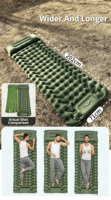 Matelas de camping gonflable compact et portable avec pompe à pied intégrée, imperméable, ultraléger, en nylon pliable, pour la randonnée et les activités de plein air