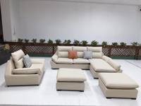 Conjunto de sofá Seccional de estilo americano moderno, estrella de madera cubierta de tela para vestíbulo de Hotel, sala de estar, apartamento, uso al aire libre