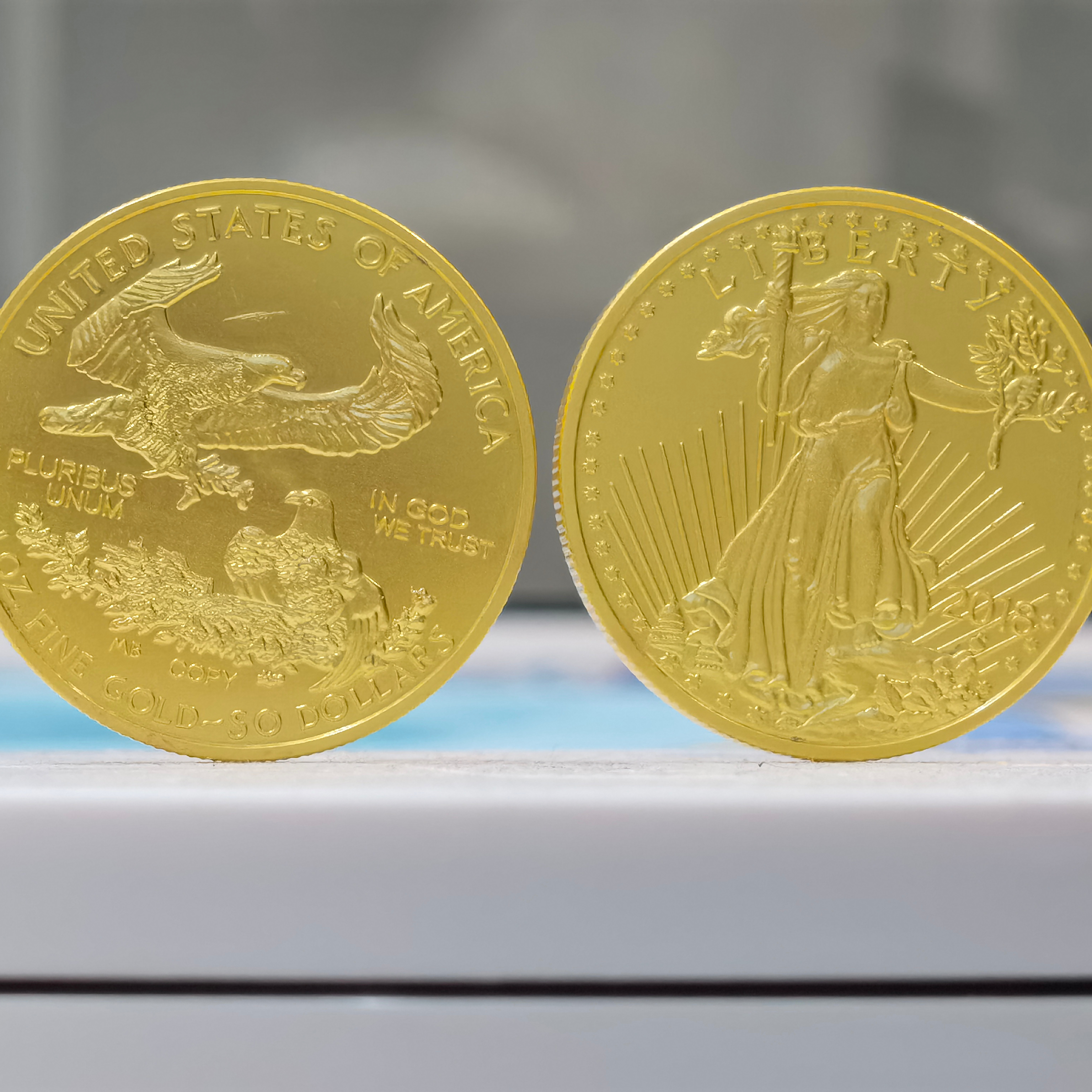 Custom Uitdaging Euro Munt Matte Versie 1 Oz 2018 Hoge Kwaliteit Amerikaanse Eagle 24K Vergulde Munten Voor Gift b53B