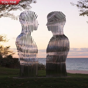 Moderno <span class=keywords><strong>uomo</strong></span> astratto scompare scultura in acciaio inox per il giardino - Product Image 4