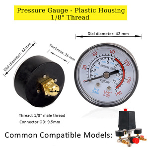 Industrial Back Mount Pressure Gauge 0-180PSI For Air Pump Maintenance Work - Product Image 6