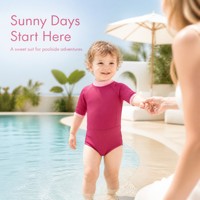 Combinaison de plongée en néoprène pour enfant, 2 mm, avec fermeture éclair dorsale, respirante et imperméable, idéale pour la plongée estivale (OEM)