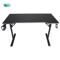 Bureau de jeu WS4074 avec pieds en métal noir, design d'angle, comprend un échantillon gratuit, table d'ordinateur de bureau, chaise de jeu, porte-gobelet