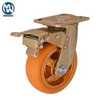 Roulettes pivotantes robustes en TPR de 4/5/6/8 pouces avec frein, roues en TPR de 52 mm, roulettes universelles pour chariot, établi, équipement