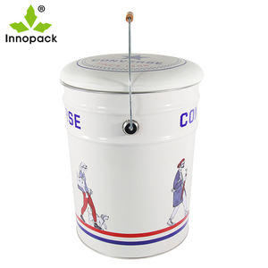 Full Color Printed 1L 2L 3L Metal <b>Tin</b> <b>Bucket</b> with Snap-on Lid Food Grade Steel Round Can for Water Paint and Food Storage - Product Image 5