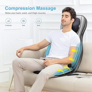 Verstellbares 3D <span class=keywords><strong>Shiatsu</strong></span> Nacken-, Rücken-, Taillen- und Oberschenkel-Ganzkörpermassagekissen mit Heizkissen und Luftsitzkissen - Product Image 5