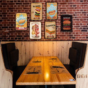 Pancarte Métallique Rétro Fast-Food : Sandwich, Burger, Hot-Dogs – Décoration Murale pour Diner, Cuisine, Restaurant - Product Image 2
