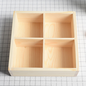 Wood Four Compartment Storage <b>Box</b> Natural Color Cosmetic Organizer Jewelry <b>Box</b> <b>Makeup</b> Organizers - Product Image 4