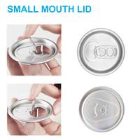 Boîte de conserve ronde en aluminium pour boissons gazeuses, 202, avec couvercle en plastique complet, ouverture facile pour les canettes de boissons