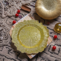 Assiettes de Présentation Dorées Modernes et Durables de 13 Pouces pour Anniversaires, Mariages et Fêtes à Domicile – Vaisselle Réutilisable Personnalisable