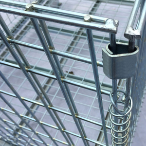 Conteneur empilable galvanisé de <span class=keywords><strong>Cage</strong></span> de stockage de palette de grille en métal de grillage industriel - Product Image 5