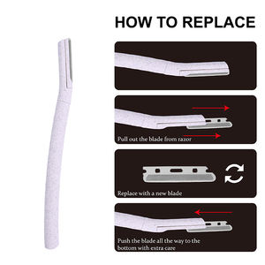 Лидер продаж, биоразлагаемый Женский Триммер для бровей, пшеничная солома, дермапленинг, бритва для лица с микрозащитным режимом бритья - Product Image 3