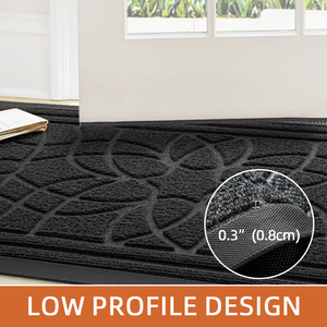 Tapis de porte d'entrée rectangulaire moderne en caoutchouc 45x75cm, tapis d'entrée robuste antidérapant et lavable, livraison directe UE - Product Image 4