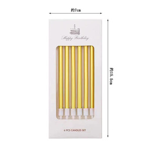 Golden delgado lápis vela aniversário festa decoração metal vela criativa para crianças - Product Image 3