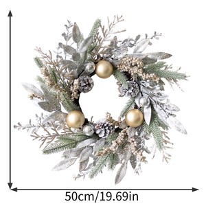 consignment, new Christmas snowfall, golden door hanging, Christmas wreath, rattan powder and cuttings decoration set - Product Image 2